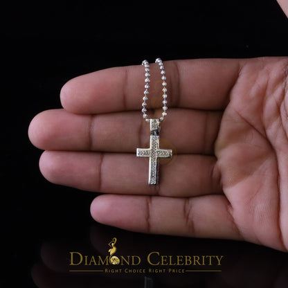 DiamondCelebritees  Real 0.33ct Diamond 925 Sterling Silver CROSS White Charm Necklace Pendant