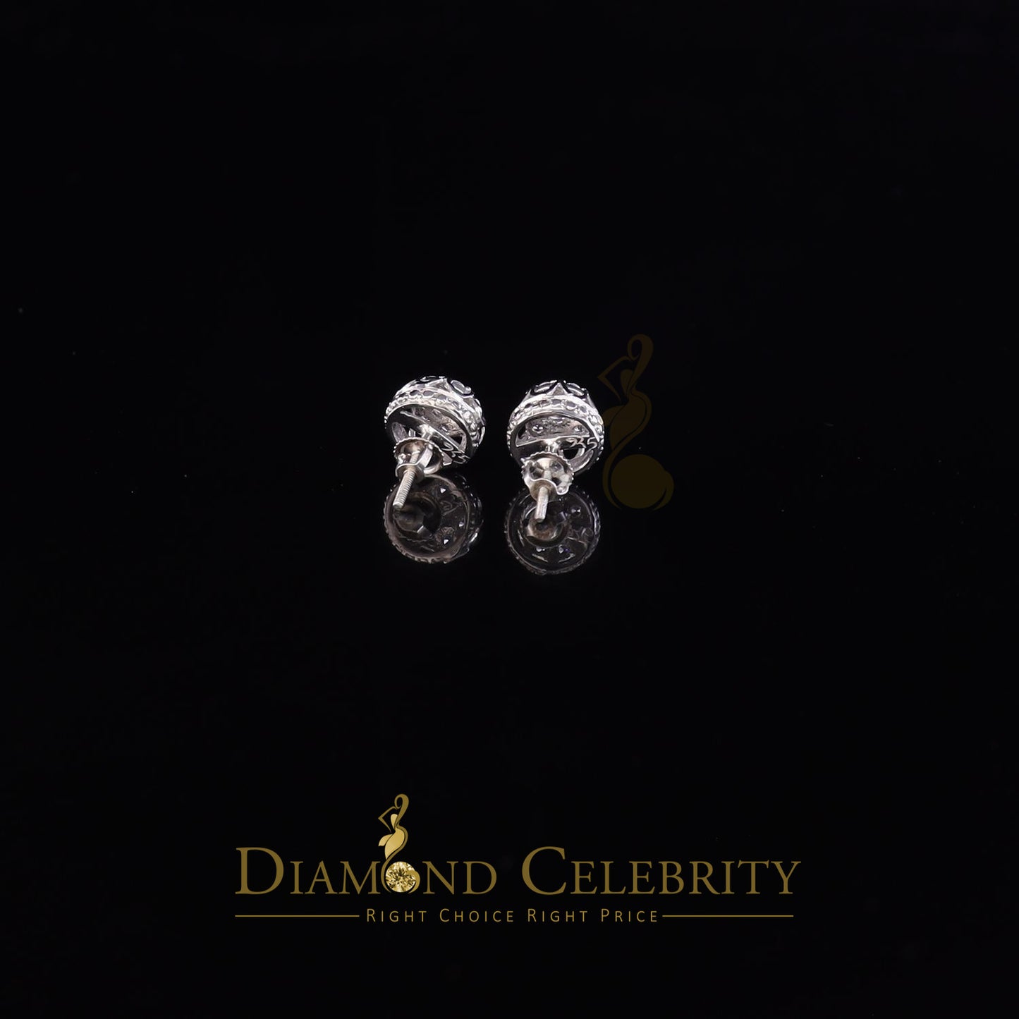 DiamondCelebritees  1.14ct Cubic Zirconia 925 White Silver Women's & Men's Hip Hop Flower Earrings
