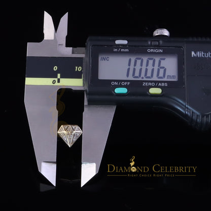 DiamondCelebritees 925 Sterling Silver Diamond 0.10ct Yellow For Men's/Womens Hip Hop Stud Earring