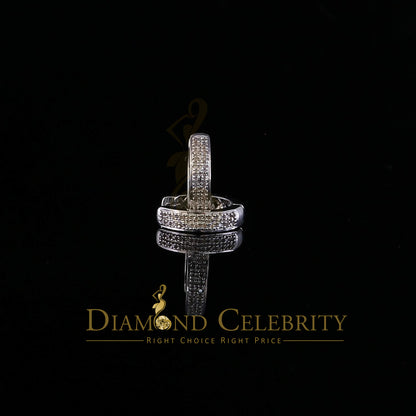 DiamondCelebritees 0.15ct Diamond 925 Sterling Silver White Hoop Stud Earrings For unisex