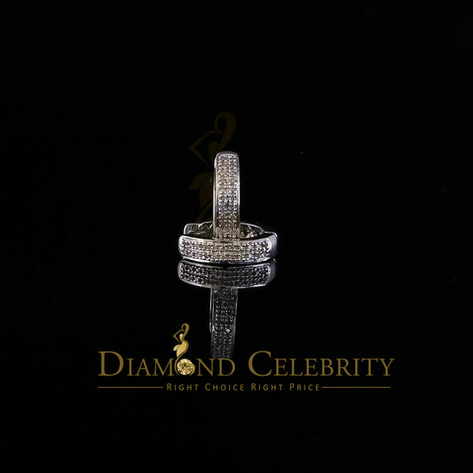 DiamondCelebritees 0.15ct Diamond 925 Sterling Silver White Hoop Stud Earrings For unisex