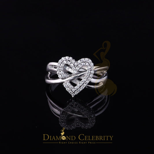 DiamondCelebritees 925 Silver 0.52ct Shiny Cubic Zirconia White Heart Engagement Womens Ring Size 7