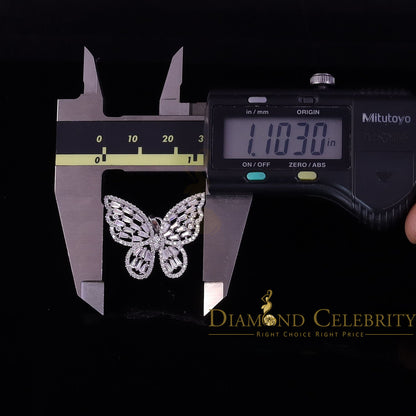 Diamondcelebritees  Men's/Womens 925 Silver White 1.75ct VVS 'D' Moissanite Butterfly Pendant