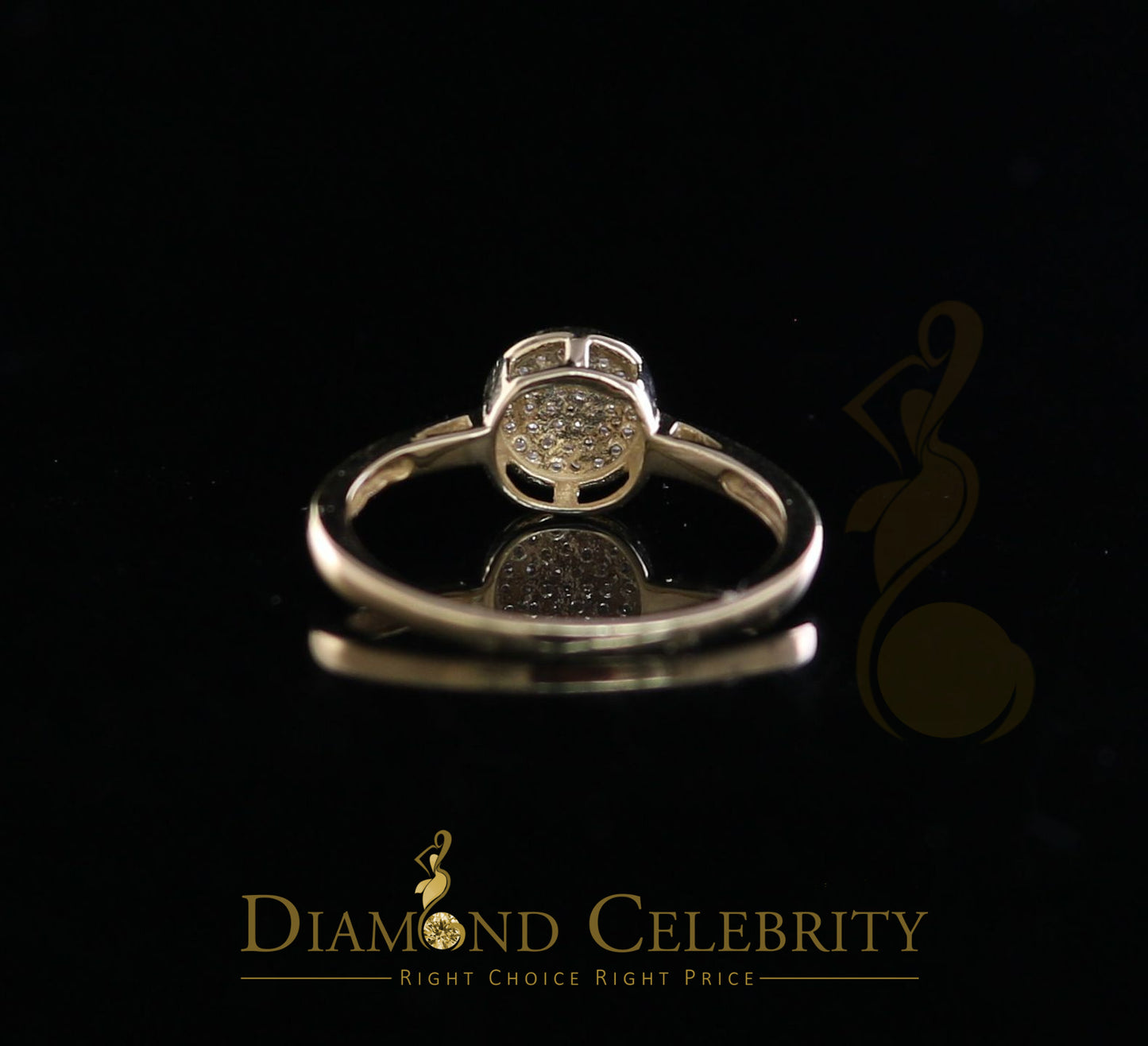 DiamondCelebritees Real Diamond 0.10CT Womens Silver Yellow Ring Engagement Size 7 Oval Shape