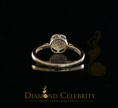DiamondCelebritees Real Diamond 0.10CT Womens Silver Yellow Ring Engagement Size 7 Oval Shape