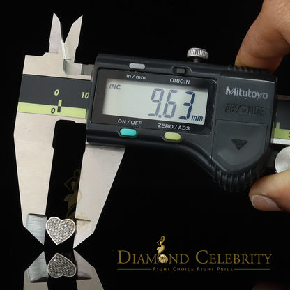 DiamondCelebritees Aretes Para Hombre Heart 925 White Silver 0.25ct Diamond Women's /Men's Earrings
