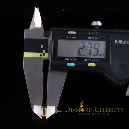 DiamondCelebritees 925 Sterling Yellow Silver 0.15ct Diamond Womens and Men's Square Stud Earrings