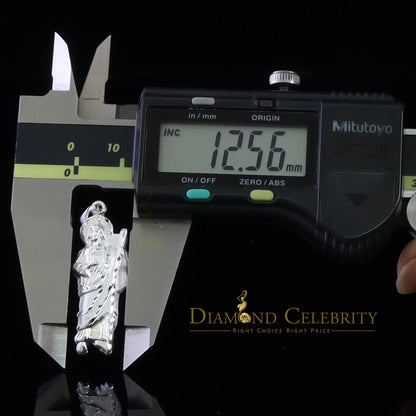 DiamondCelebritees 925 Sterling Silver Men's/Women's Saint Jude Figure Pendant White Religious