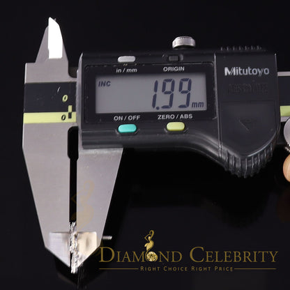 DiamondCelebritees  925 White Silver Women's Fleur de Lis Screw Back 0.36ct Cubic Zirconia Earrings