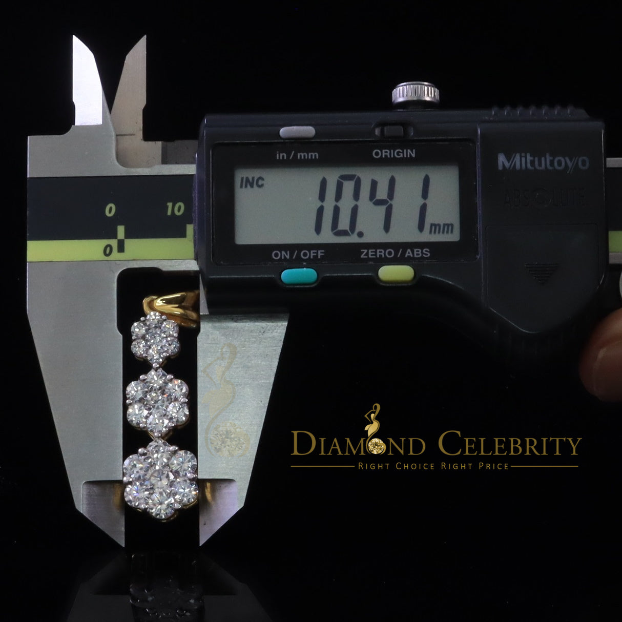 DiamondCelebritees Tripple Flower Shape Yellow 925 Sterling Silver Pendant 5.83ct Cubic Zirconia