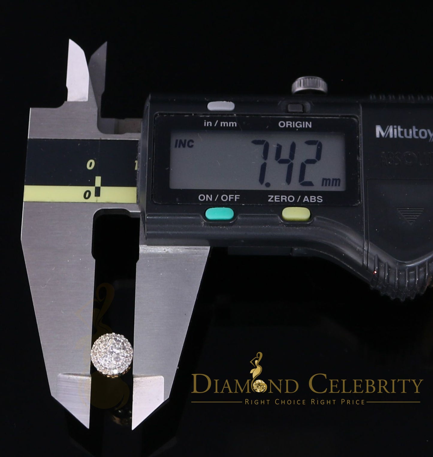 DiamondCelebritees Men's/Women's 10K Real Yellow Gold Real Diamond 0.50CT Stud Round Earring
