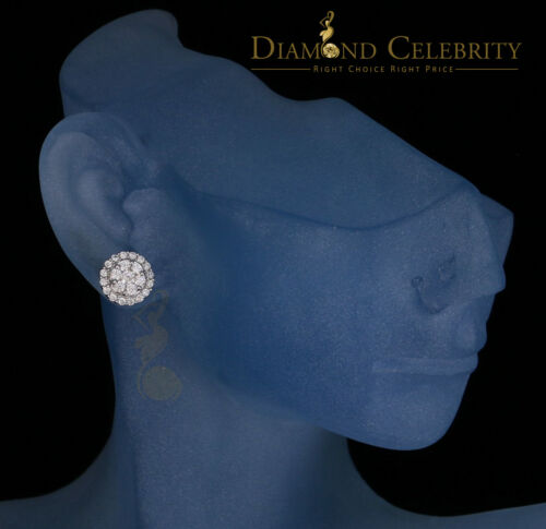 DiamondCelebritees  925 Yellow Silver 1.96ct Cubic Zirconia Women's & Men's Hip Hop Round Earrings