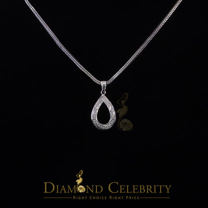 DiamondCelebritees White Sterling Silver Pendant with Charming Necklace Shape 0.37ct Cubic Zirconia