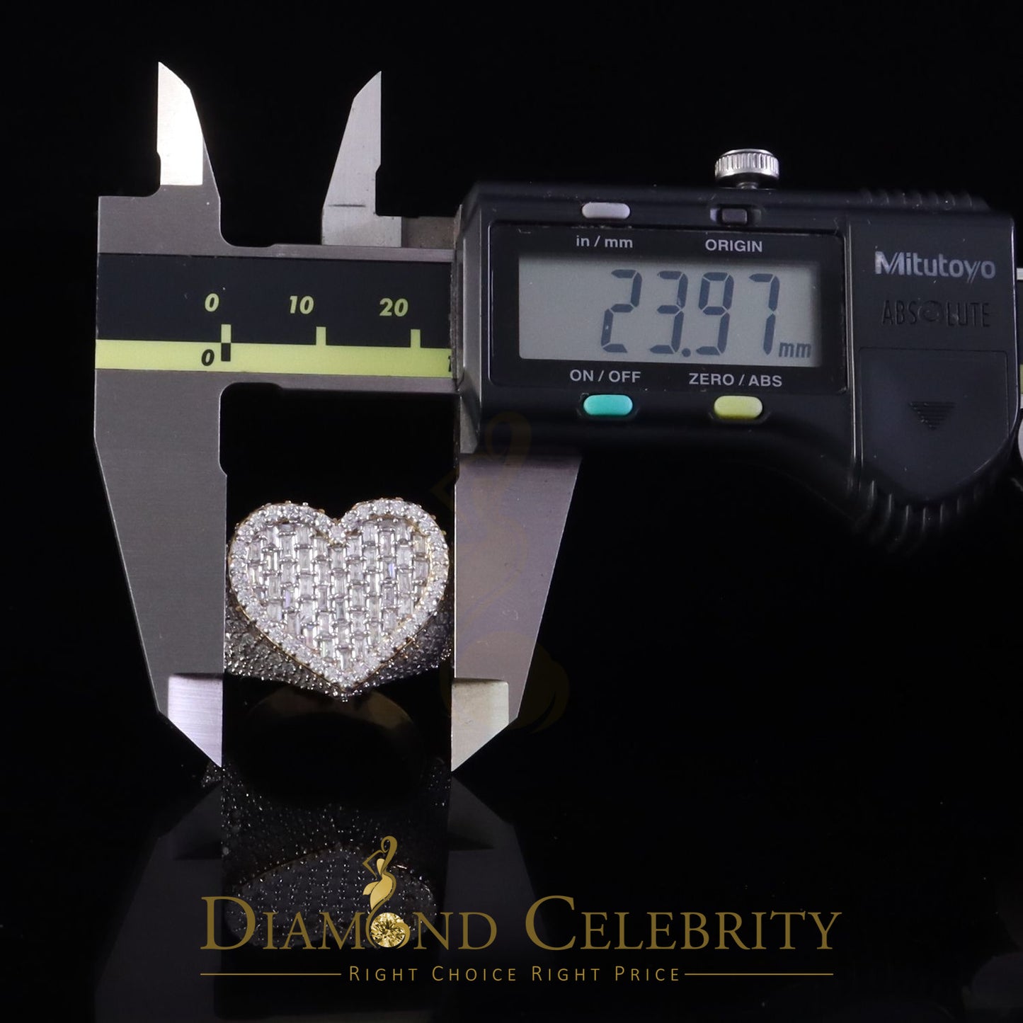 DiamondCelebritees Men's 925 Silver Yellow 7.00ct VVS 'D' Moissanite Stone Heart Rings Size 10