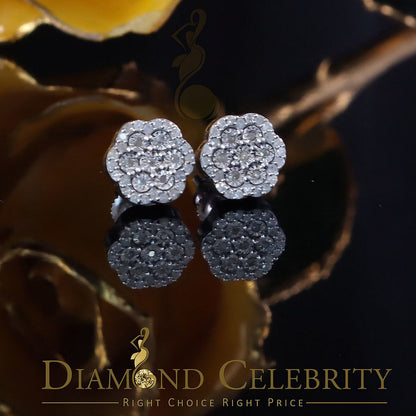 DiamondCelebritees Miracle Set Real 0.25ct Diamond 925 Silver White for Men's & Women Stud Earrings