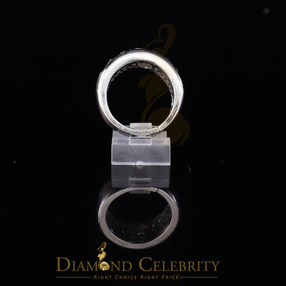 DiamondCelebritees Men's 3.0ct Cubic Zirconia white Silver Round Adjustable Ring From SZ 8 to 10