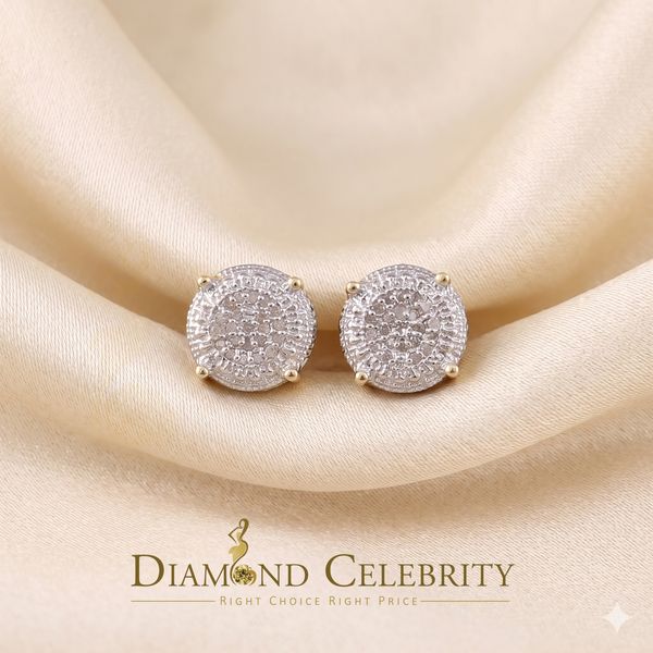 DiamondCelebritees 925 Sterling Silver 0.10ct Diamond For Women's & Men's White Stud Round Earring