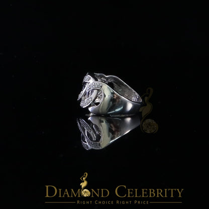 DiamondCelebritees 0.85ct Cubic Zirconia Stone White 925 Sterling Silver Cuban Men's Ring Size 10