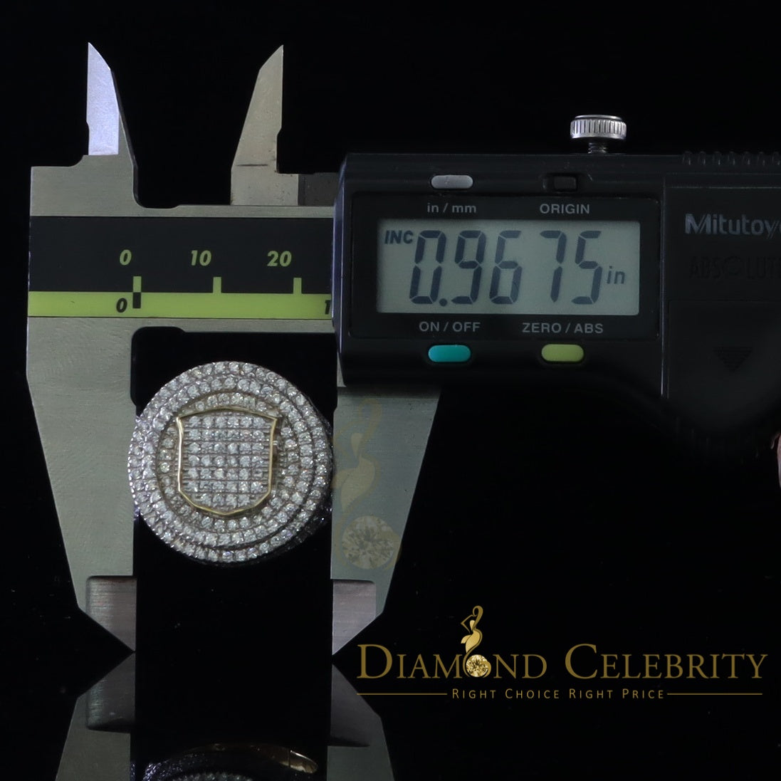 DiamondCelebritees White Sterling Silver11.50ct Cubic Zirconia Men's Adjustable Ring SZ 9.5 to11.5