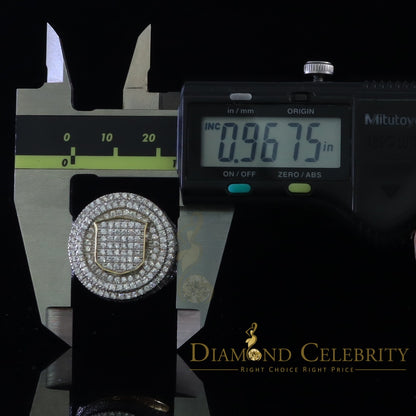 DiamondCelebritees White Sterling Silver11.50ct Cubic Zirconia Men's Adjustable Ring SZ 9.5 to11.5