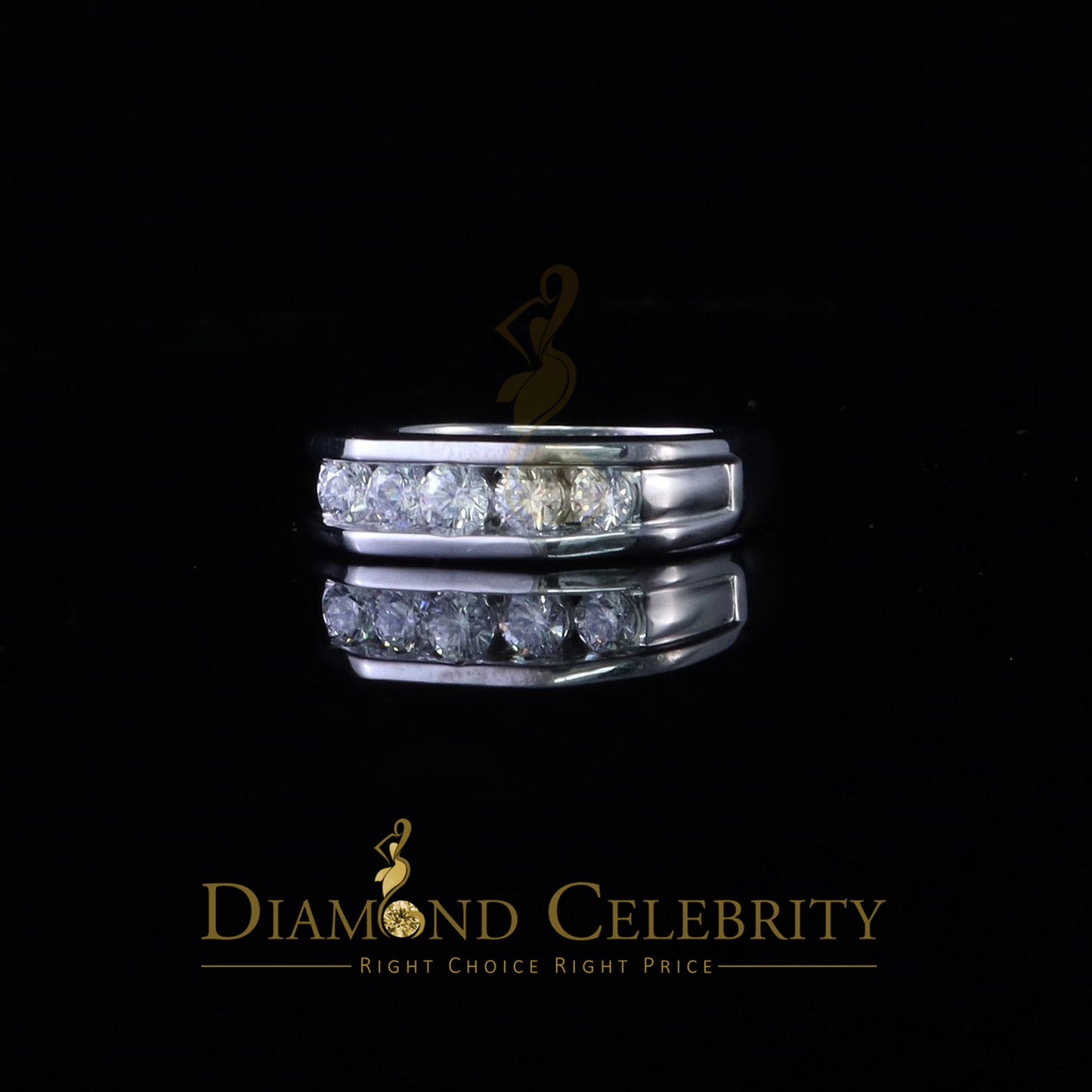 DiamondCelebritees  Sterling Silver 925 White 1.0ct Cubic Zirconia Men's Ring Size 11