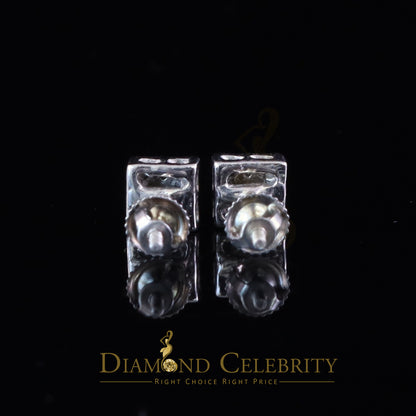 DiamondCelebritees 0.05ct Diamond For White 925 Sterling Silver Men's & Women's Square Earrings