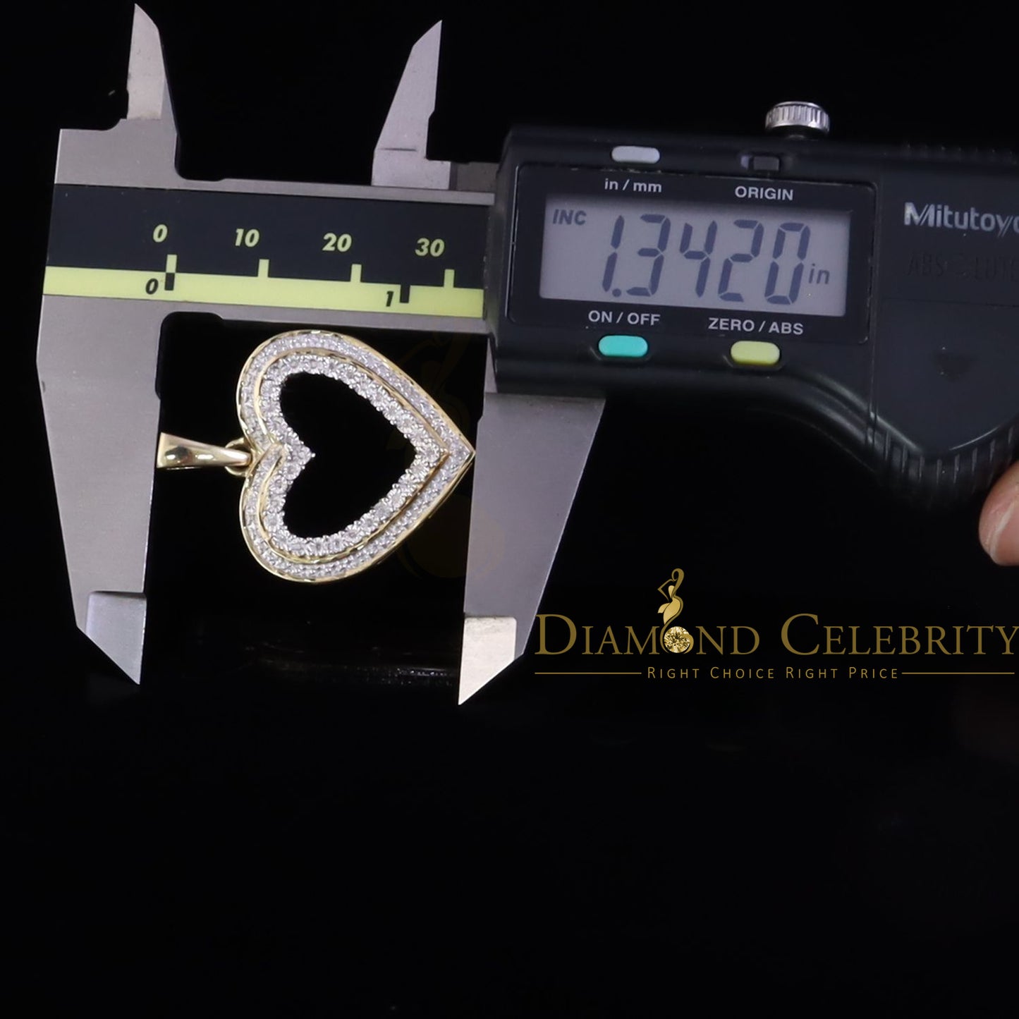 DiamondCelebritees  Real 0.10ct Diamond Sterling Silver HEART Yellow Charm Fashion Necklace Pendant