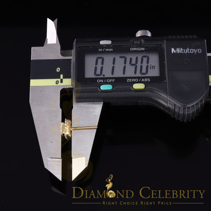 DiamondCelebritees 0.75 CT Real Diamond with 10K Real Yellow Gold Square Stud Earrings