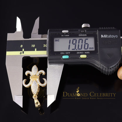DiamondCelebritees Promise Yellow 925 Sterling Silver Fleur de Lis Pendant 0.50ct Cubic Zirconia