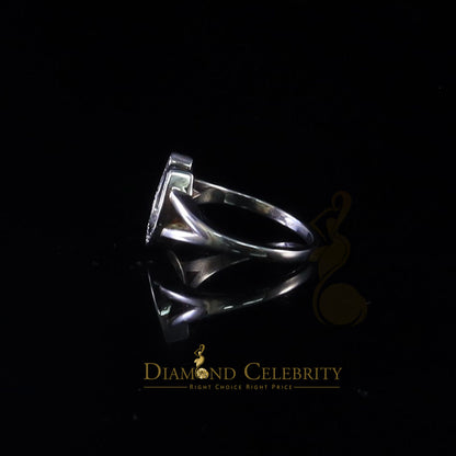 DiamondCelebritees Sterling 0.25ct Cubic Zirconia White Silver Horseshoe Womens / Men's Ring Size 8