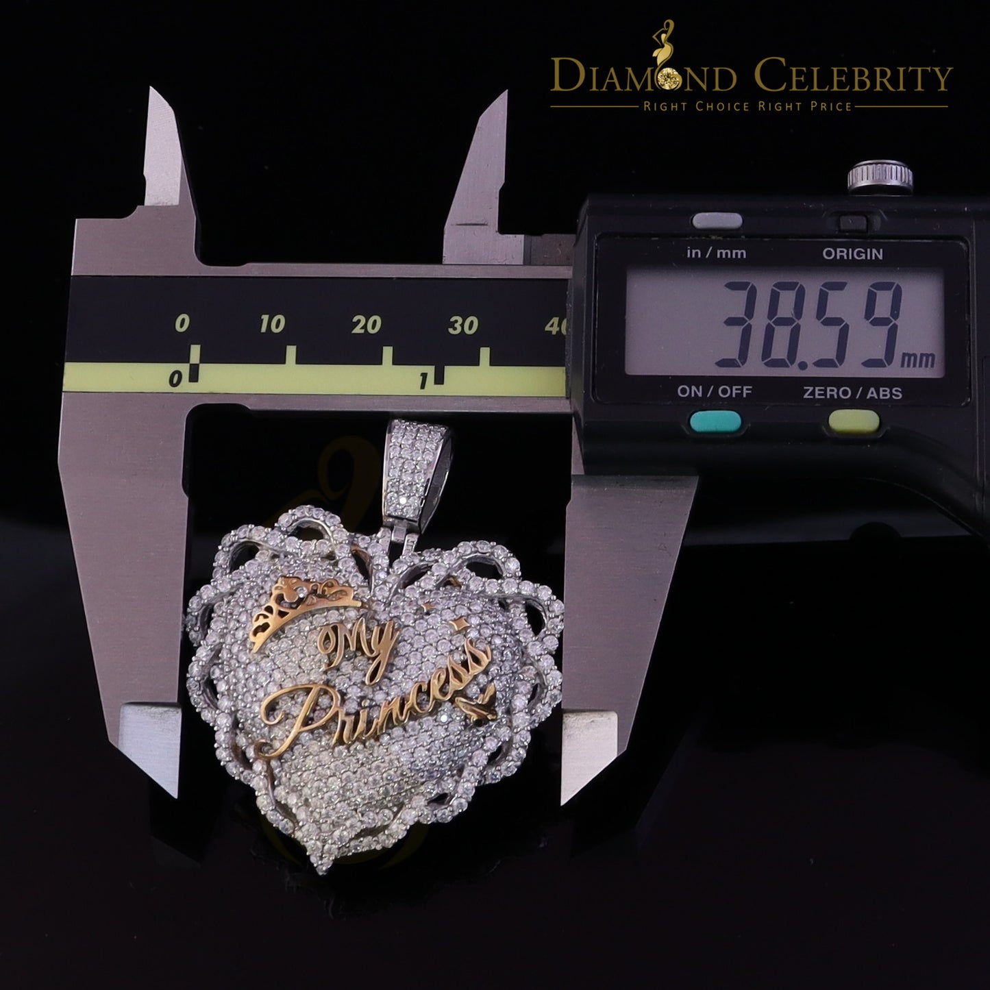 Diamondcelebritees  Celebrities 925 Silver White "MY PRINCESS" Heart Pendant 6.00ct Real Moissanite