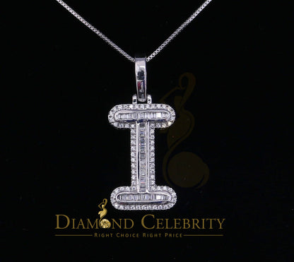 DiamondCelebritees White Bugutte Initial All Alphabet Sterling Silver Pendant with Cubic Zirconia