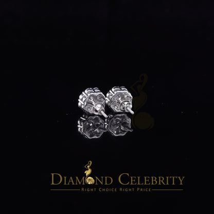 DiamondCelebritees  925 White Sterling Silver 2.88ct Cubic Zirconia Women's Hip Hop Floral Earrings