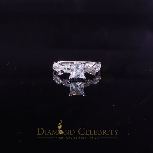 DiamondCelebritees 1.66 ct Cubic Zirconia White 925 Sterling Silver Womens Engagement Ring Size 7