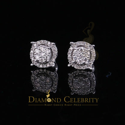 DiamondCelebritees 925 Sterling Silver 0.35ct Diamond For Women's/ Men's White Stud Round Earrings