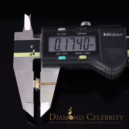 DiamondCelebritees 0.75 CT Real Diamond with 10K Real Yellow Gold Square Stud Earrings