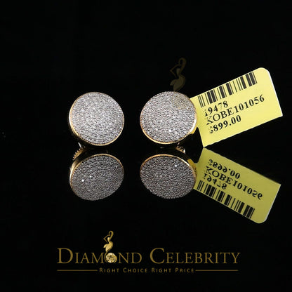 DiamondCelebritees 925 Sterling Silver Yellow Hip Hop 0.66ct Diamond Men's/ Women's Stud Earrings