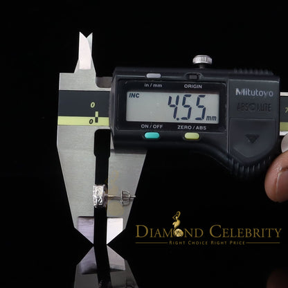 DiamondCelebritees  925 White Sterling Silver 0.85 ct Cubic Zirconia Women's Hip Hop Square Earrings