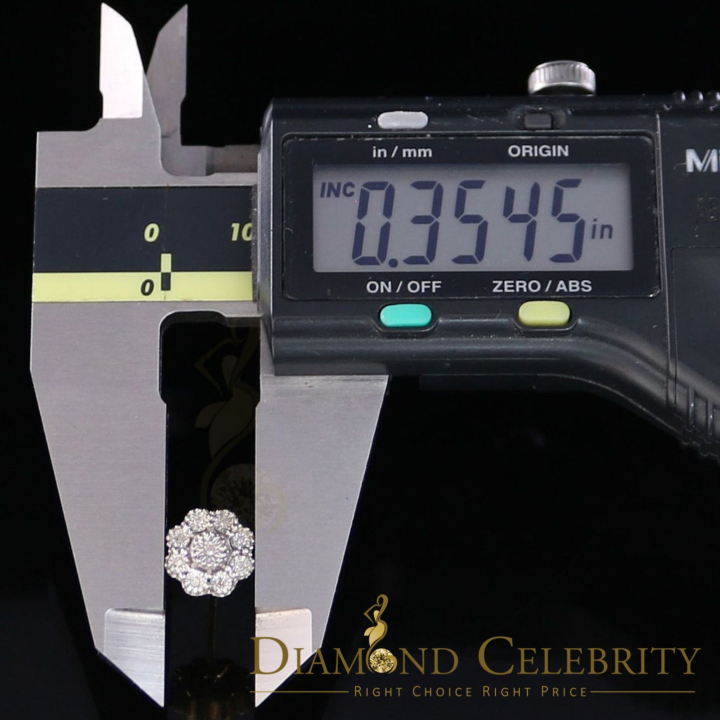 DiamondCelebritees 0.10ct Diamond 925 Sterling Silver Yellow Floral Earrings For Men's & Women's