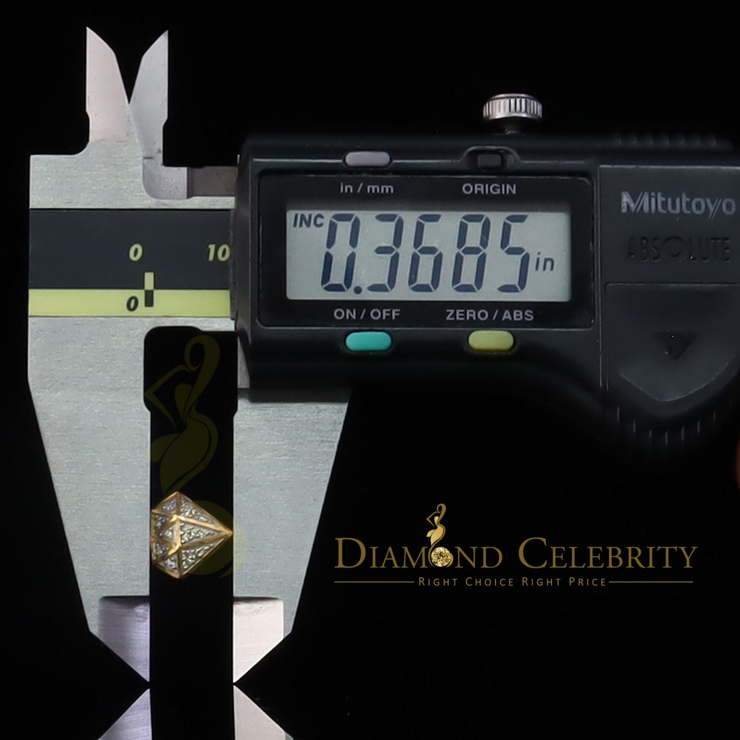 DiamondCelebritees  0.24ct Cubic Zirconia 925 Yellow Silver Women's & Men's Hip Hop Stud Earrings