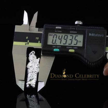 DiamondCelebritees 925 Sterling Silver Men's/Women's Saint Jude Figure Pendant White Religious