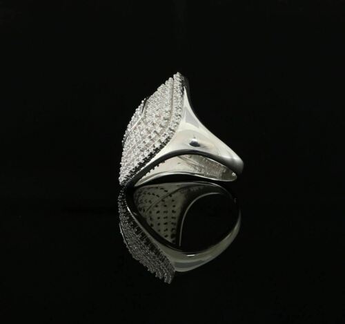 DiamondCelebritees 925 Sterling White Silver With Cubic Zirconia 1.67 ct Cocktail Ring Size 7.5