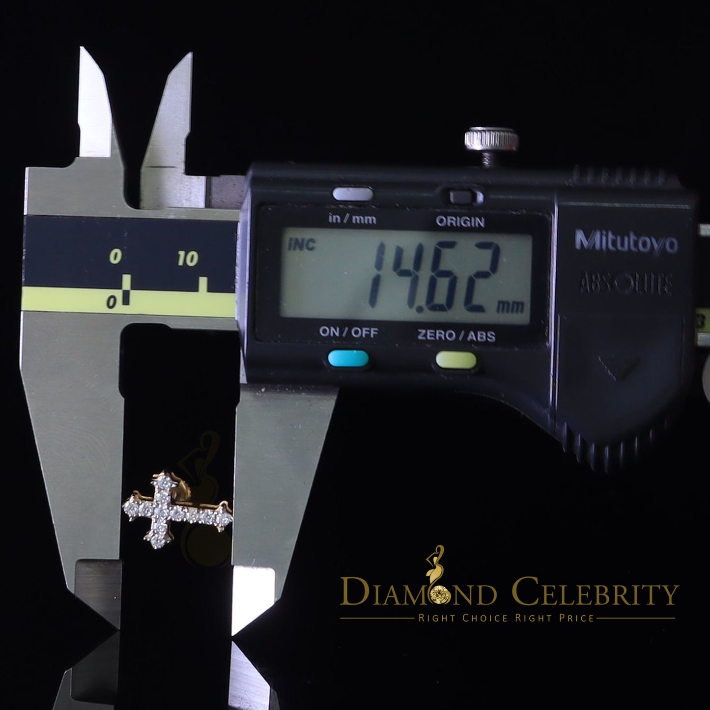 DiamondCelebritees 1.00ct Moissanite Yellow 925 Sterling Silver Women's Cross Earrings