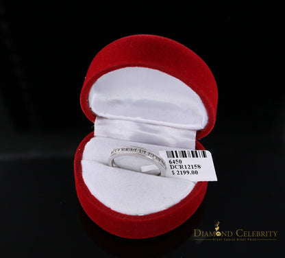 DiamondCelebritees Real 14kt White Gold with 0.20 CT Real Diamond Band Round Shape Ring Size 7