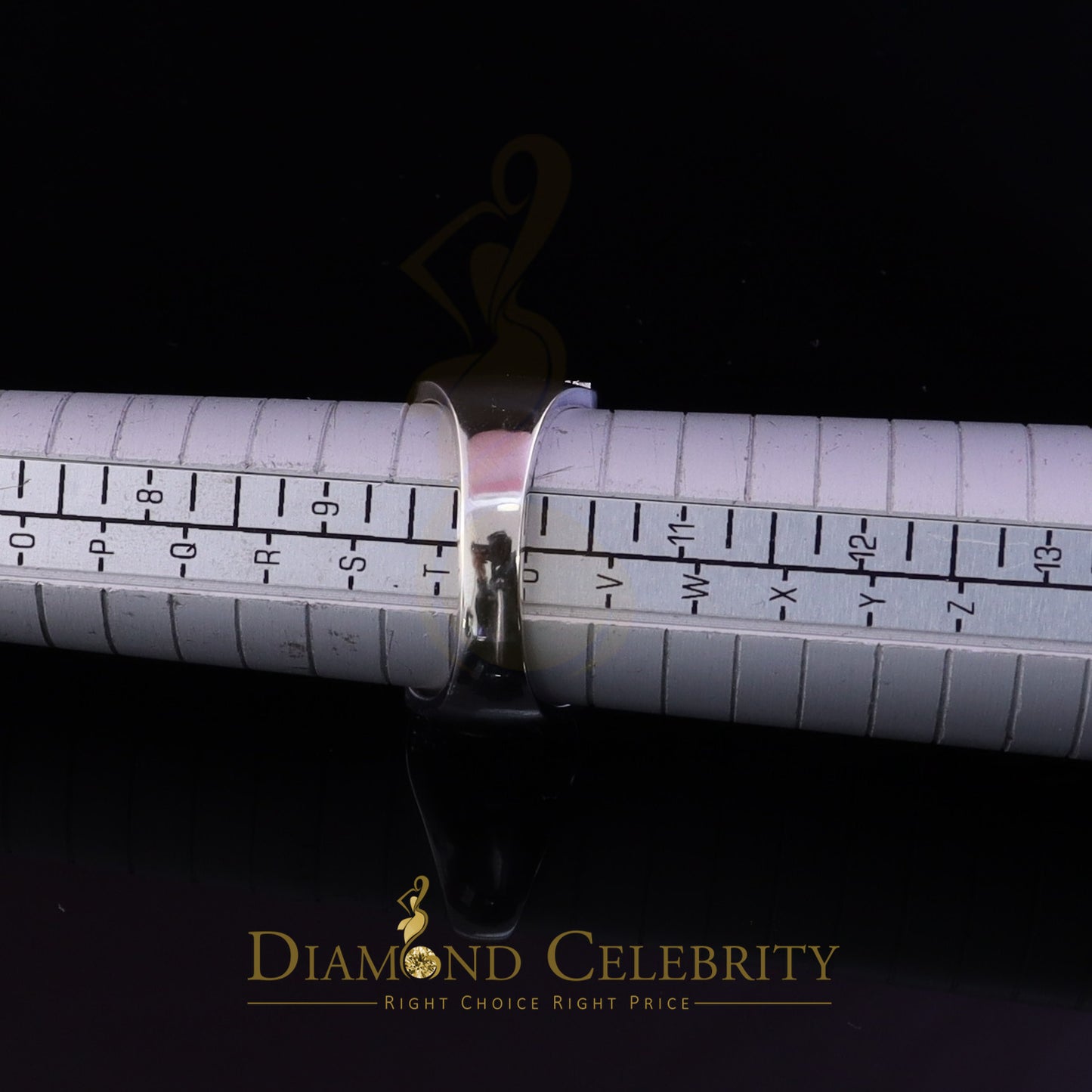 DiamondCelebritees 0.85ct Cubic Zirconia Stone White 925 Sterling Silver Cuban Men's Ring Size 10