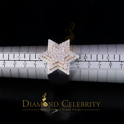DiamondCelebritees 2.50ct VVS 'D' Moissanite White Men's Six Pointed Star of David Silver Ring Sz9