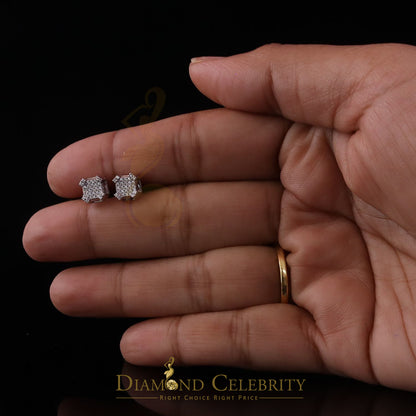 Diamondcelebritees Men's/Womens 925 Silver White 0.25ct VVS 'D' Moissanite Square Stud Earrings