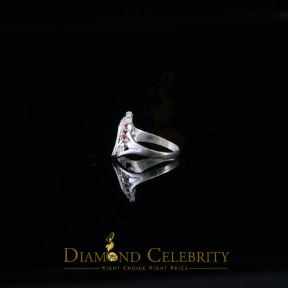 DiamondCelebritees Religious White 925 Silver Cubic Zirconia Mother Mary Face Women's Ring Size 7