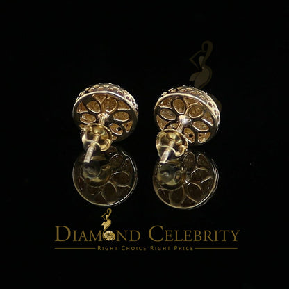 DiamondCelebritees 925 Sterling Silver 0.20ct Diamond For Women's/ Men's Yellow Stud Round Earrings