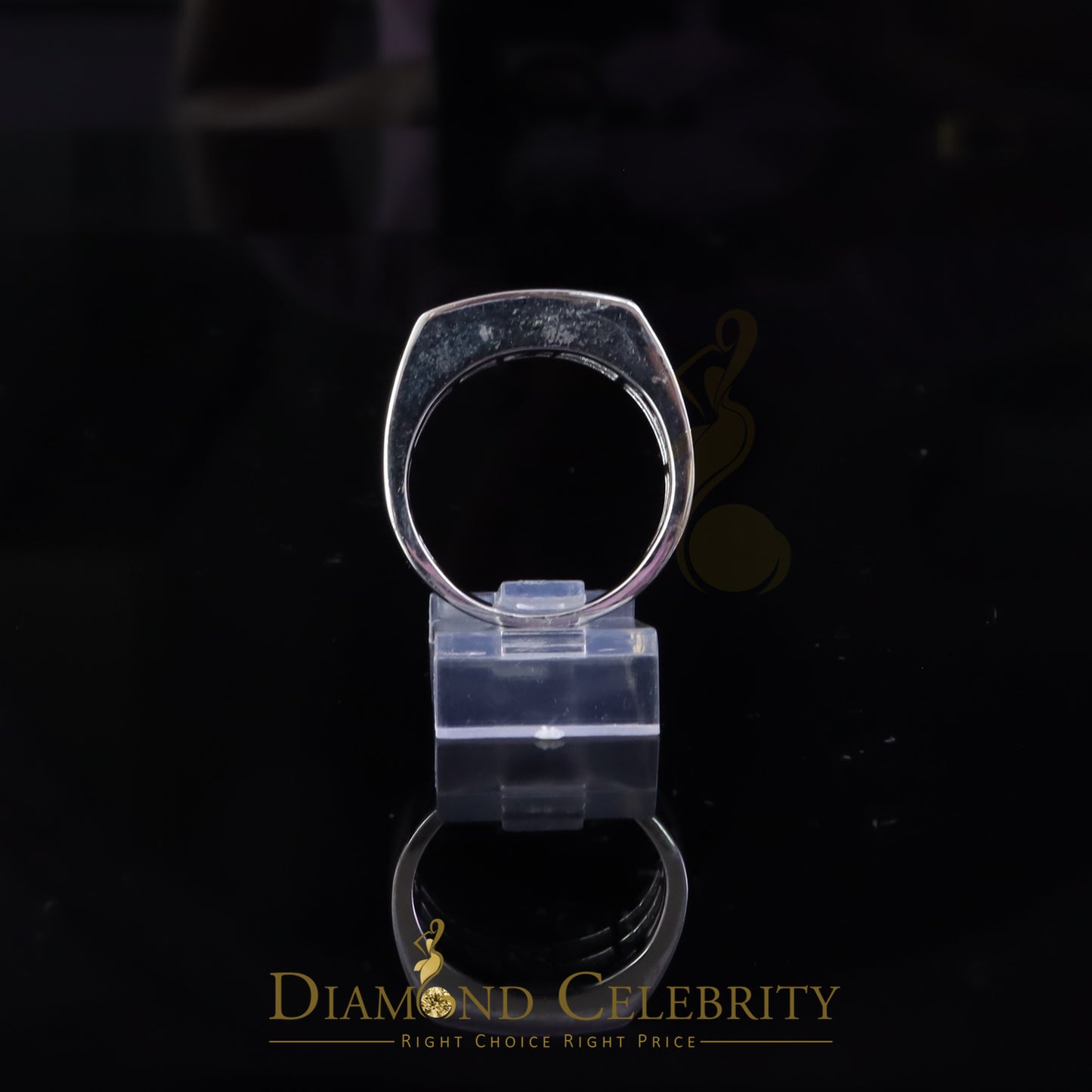 DiamondCelebritees Sterling Mens 0.81ct White Cubic Zirconia Silver Rectangle Fashion Ring Size 9